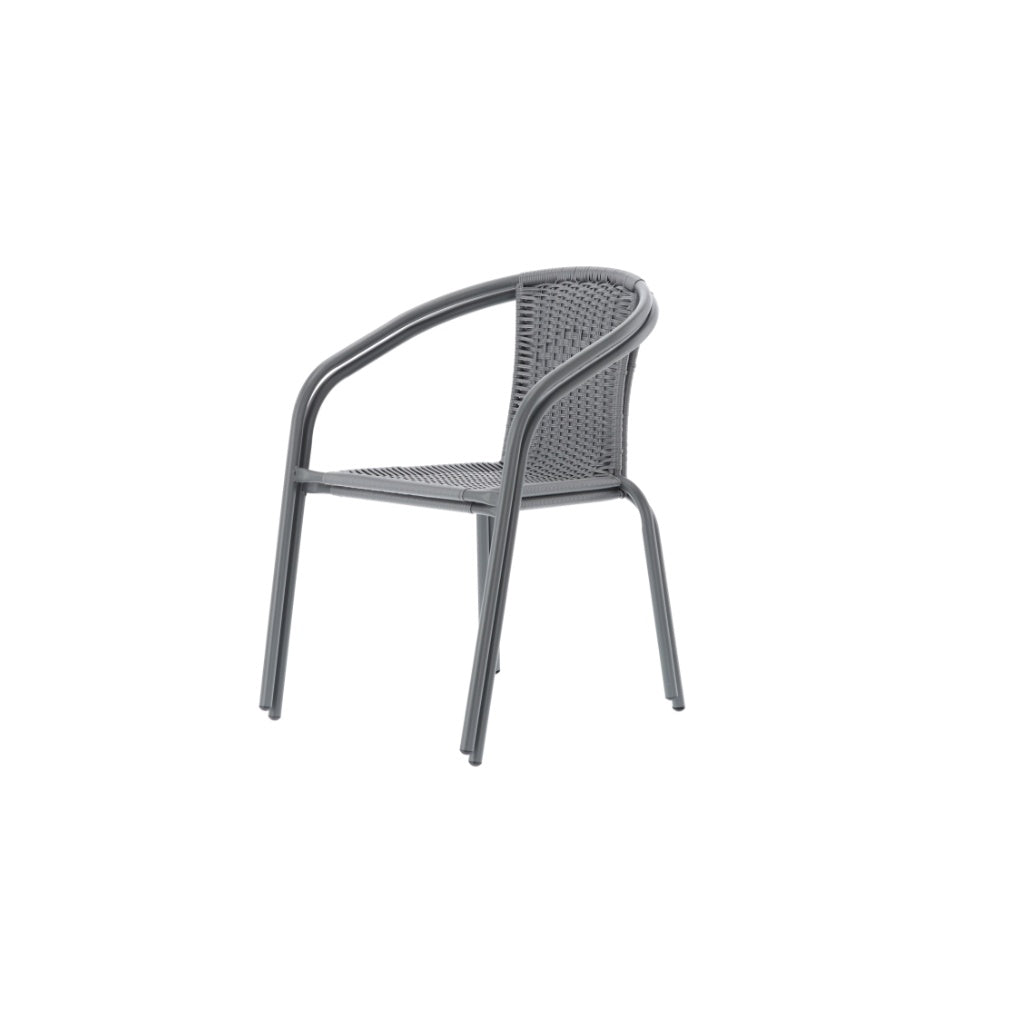 Set Mobilier Grădină Bistro Masa cu 2 Scaune Gri - MAXY