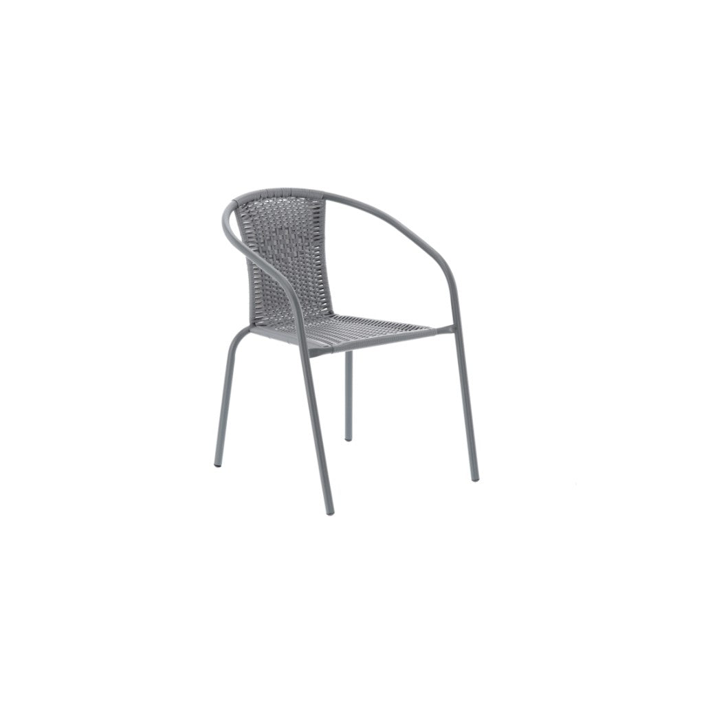Set Mobilier Grădină Bistro Masa cu 2 Scaune Gri - MAXY