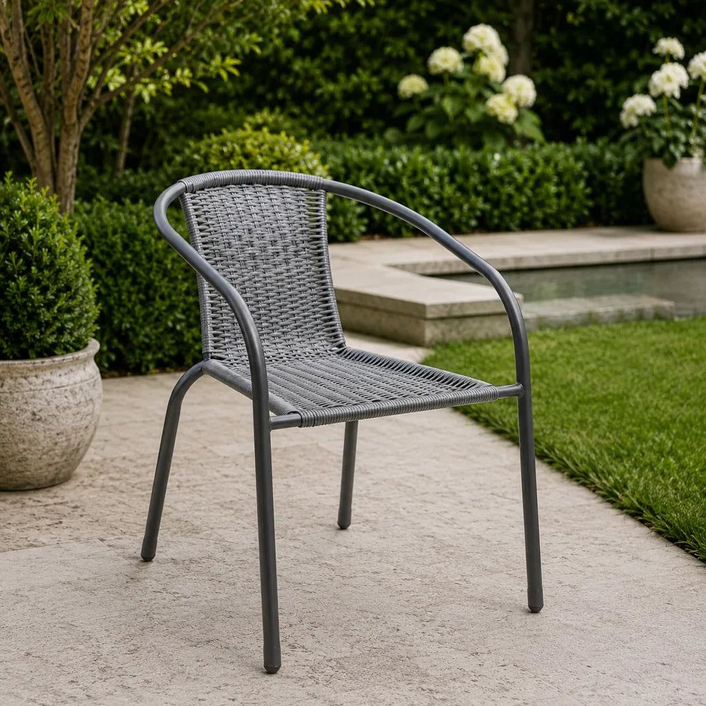 Scaun de Grădină din Ratan Gri 52 x 60 x 72 cm - MAXY