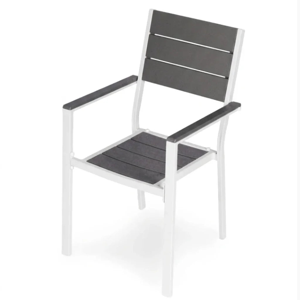 Set 2 Scaune de Grădină pentru Terasă și Balcon Gri-Alb