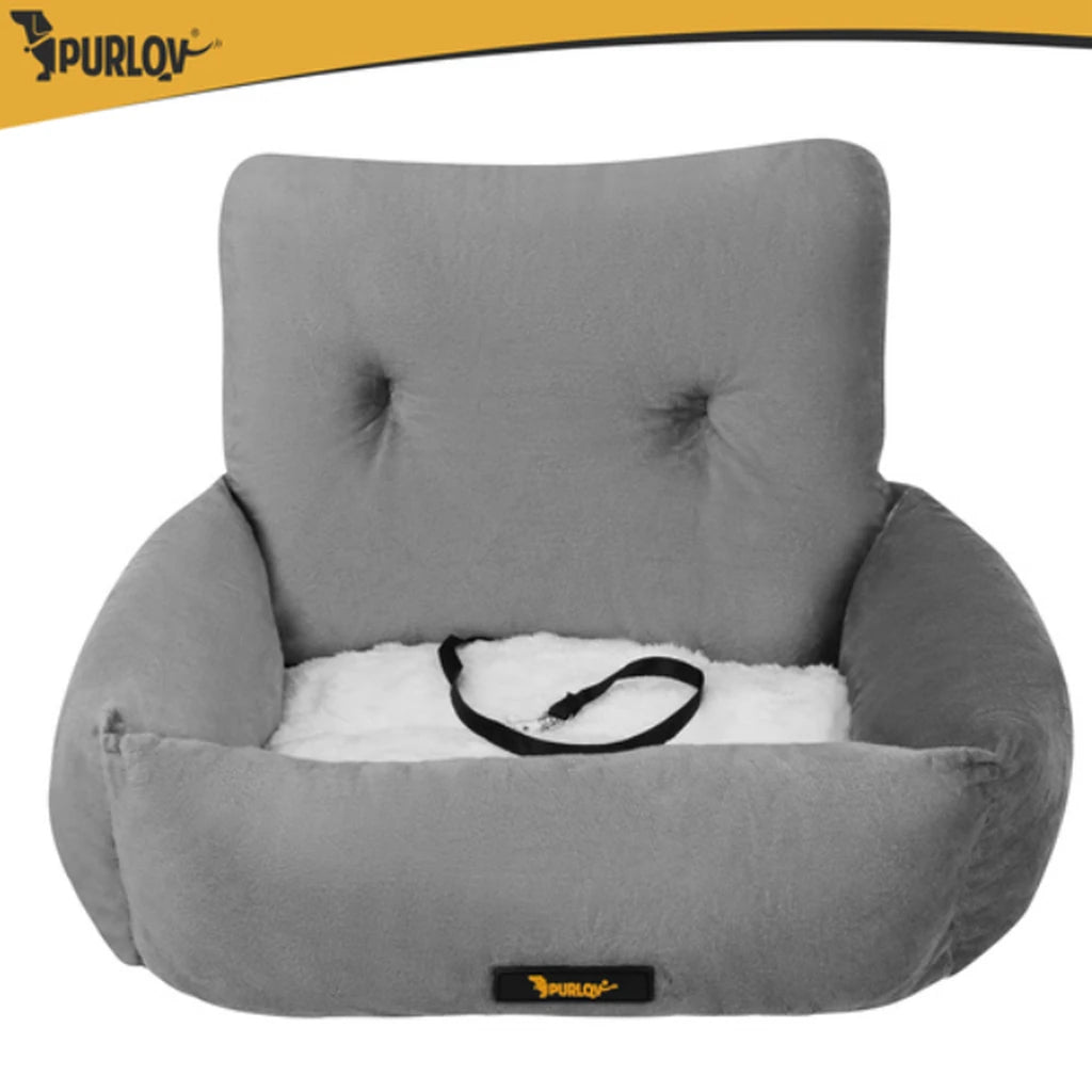 Scaun Auto pentru Câini și Pisici PURLOV, Mărimea S, Gri, până la 2,5 kg