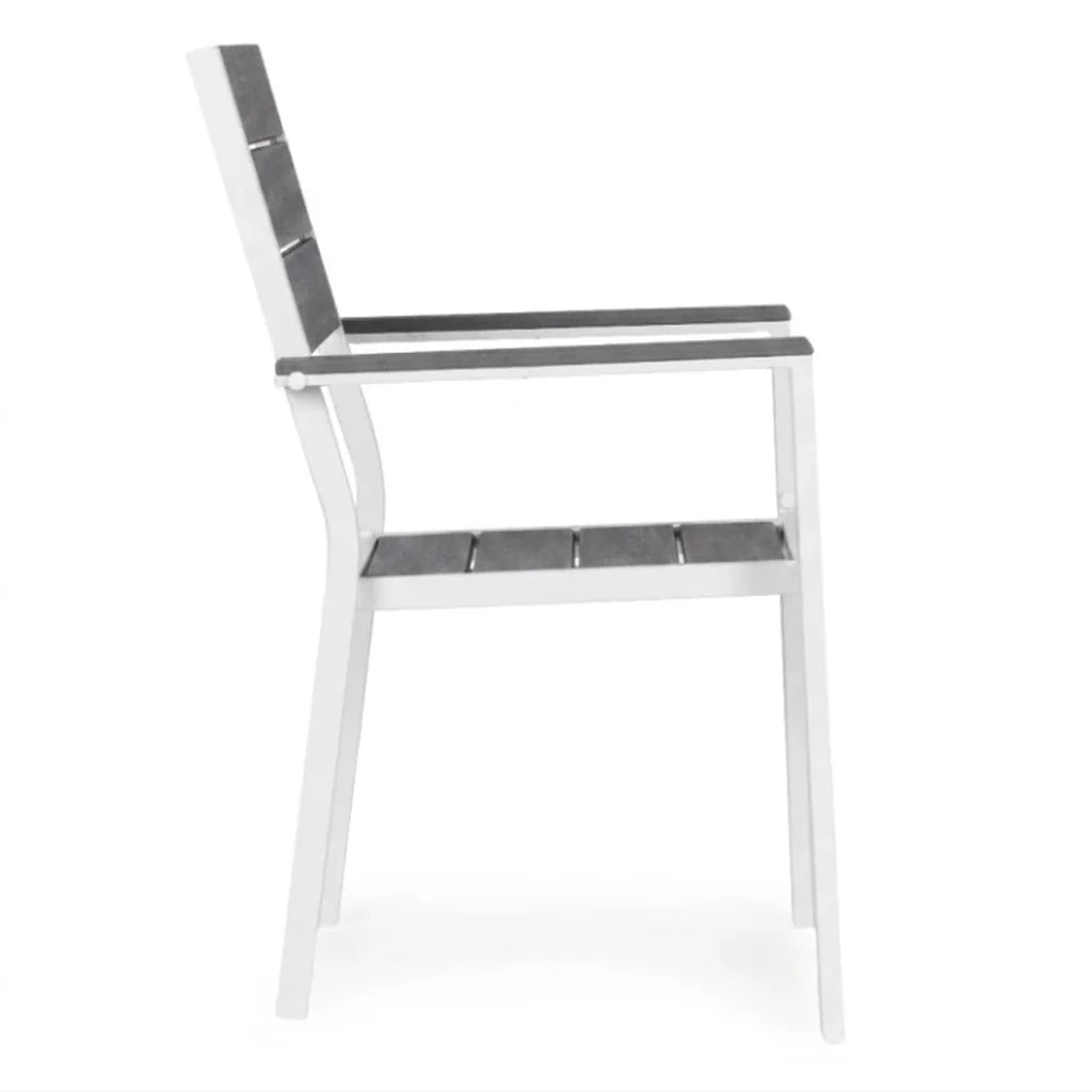 Set 2 Scaune de Grădină pentru Terasă și Balcon Gri-Alb