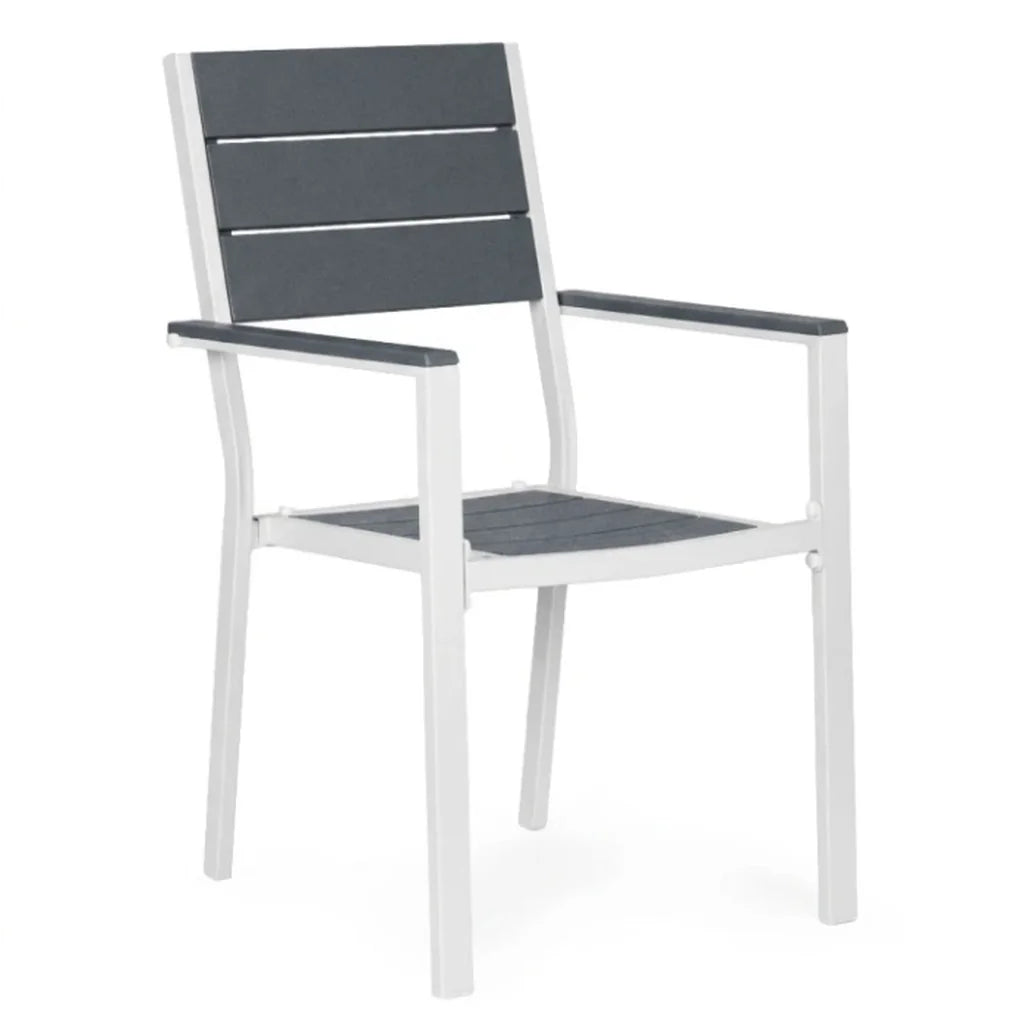 Set 2 Scaune de Grădină pentru Terasă și Balcon Gri-Alb