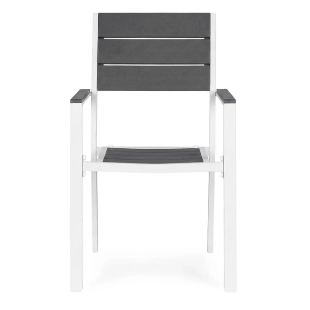 Set 2 Scaune de Grădină pentru Terasă și Balcon Gri-Alb