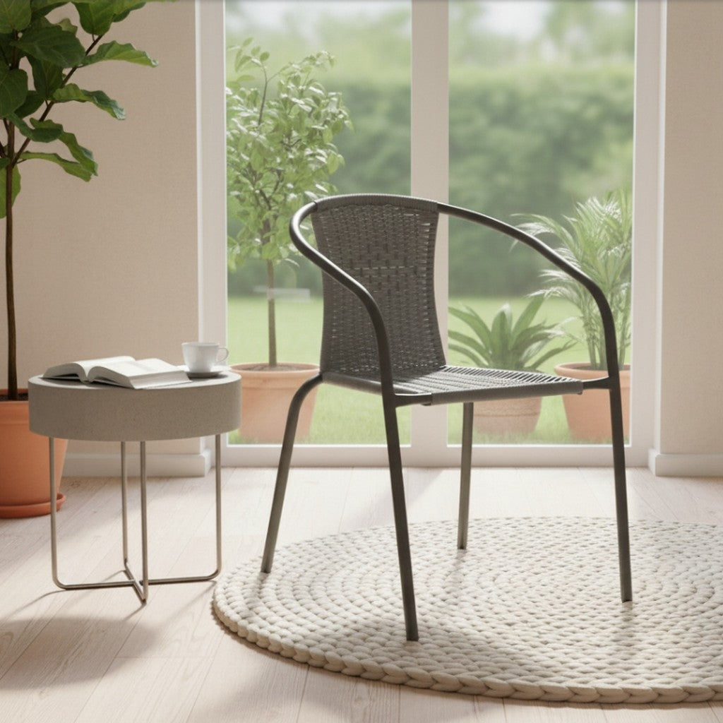 Set 6 Scaune de Grădină din Ratan Gri  52 x 60 x 72 cm