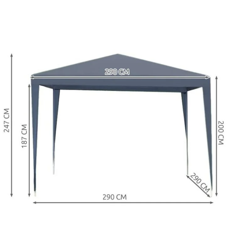 Cort Pavilion de Grădină 3x3 m Albastru - MAXY