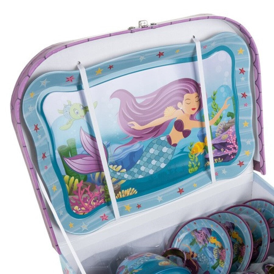 Set de Ceai Pentru Copii cu Model Sirena, 9 Piese, Multicolor - MAXY