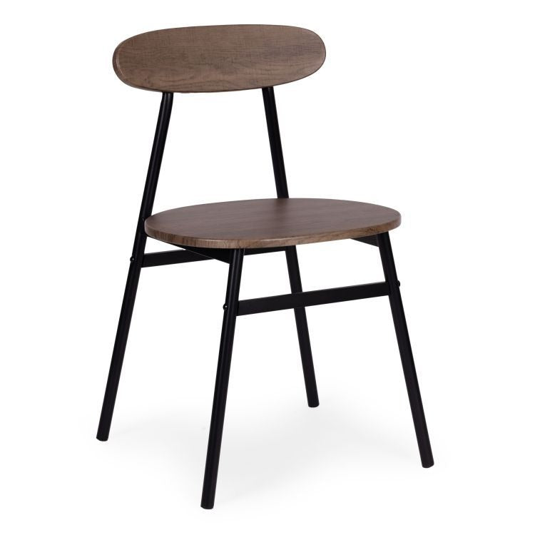Set Masa Si 4 Scaune OSLO Pentru Sufragerie, Bucatarie, Maro Inchis