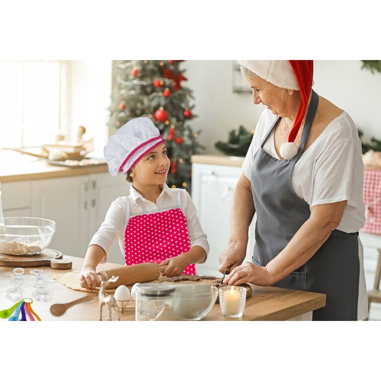 Set Bucătărie pentru Copii cu Șorț, Bonetă de Bucătar și Accesorii de Gătit