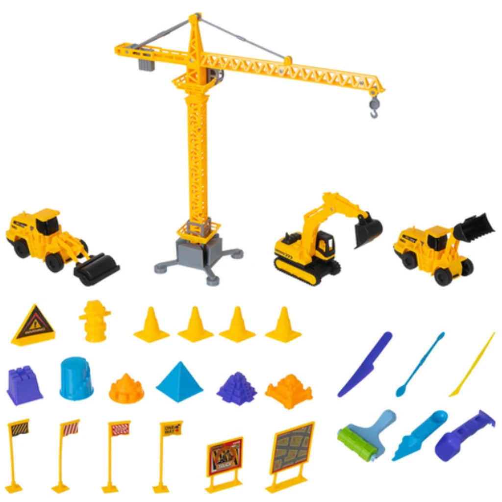 Set De Construcții Cu Nisip Creativ Și Valiză, 1500 g, Macara, Vehicule Și Accesorii