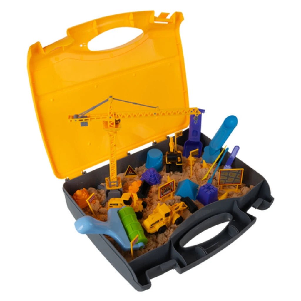 Set De Construcții Cu Nisip Creativ Și Valiză, 1500 g, Macara, Vehicule Și Accesorii