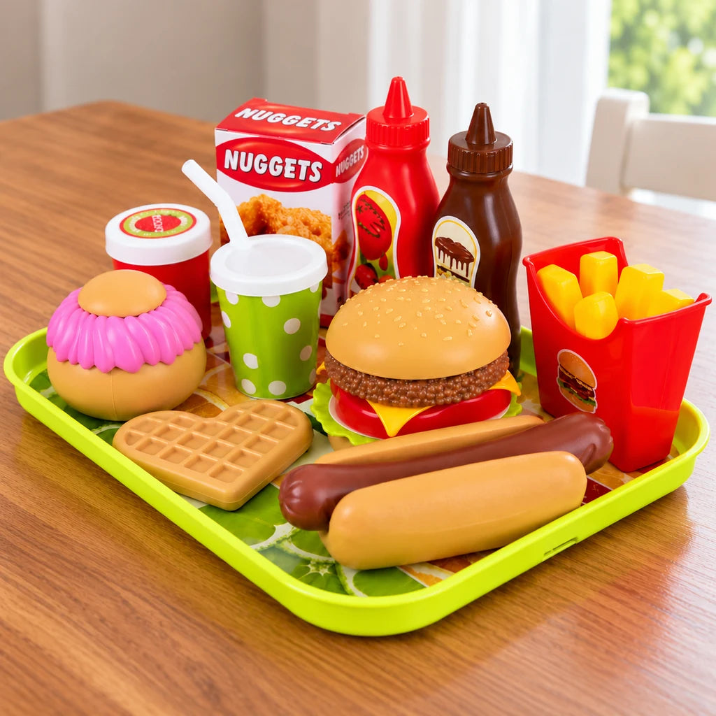 Set Jucării Fast Food pentru Copii, 26 Piese