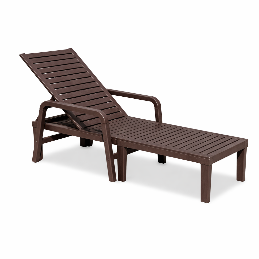 Șezlong de Grădină pentru Relaxare Exterior 192 x 66 x 33 cm, Maro Închis
