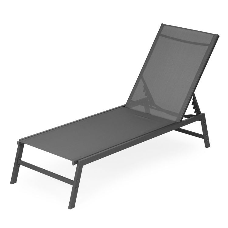 Sezlong De Gradina, Dimensiune 162x65x7cm, Culoare Gri - MAXY
