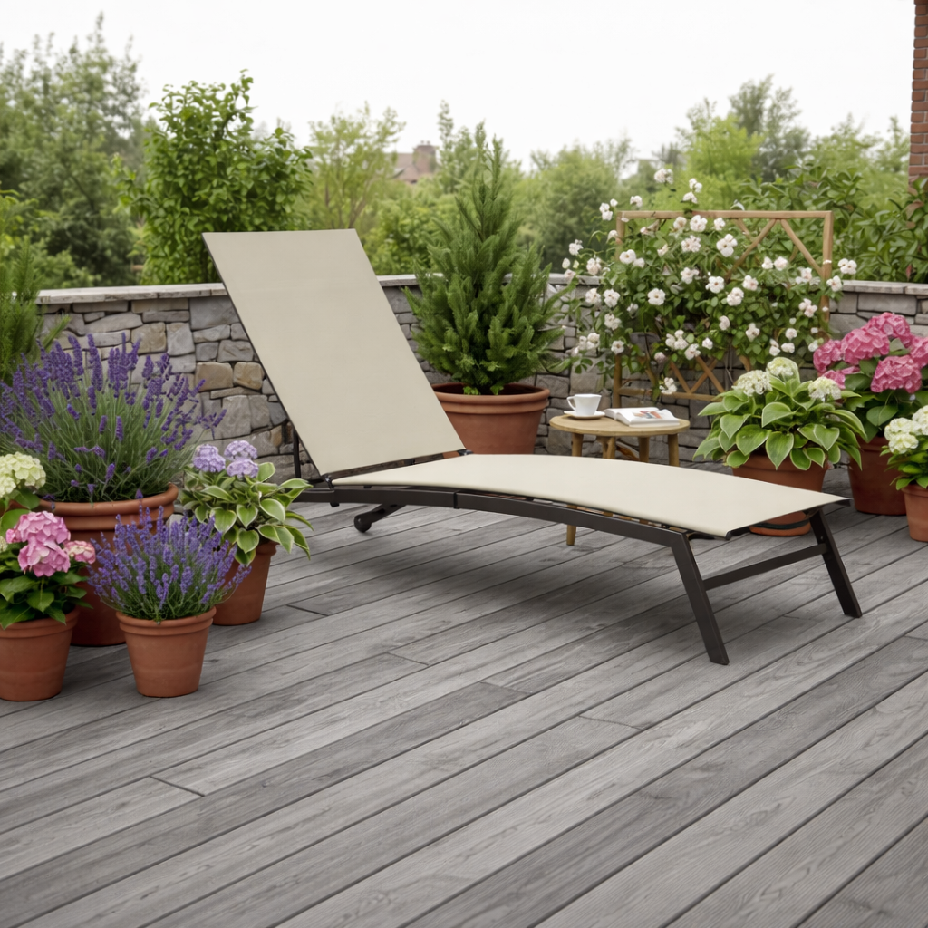 Sezlong de Gradina 195x63x90 cm Bej