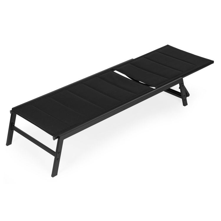 Sezlong De Gradina, Dimensiune 162x65x7cm, Culoare Negru - MAXY