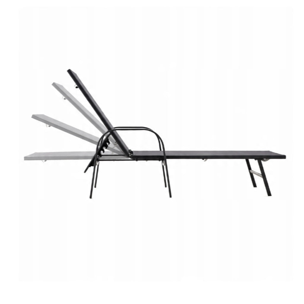 Sezlong De Gradina Reglabil, 195x69x94 cm, Gri Inchis