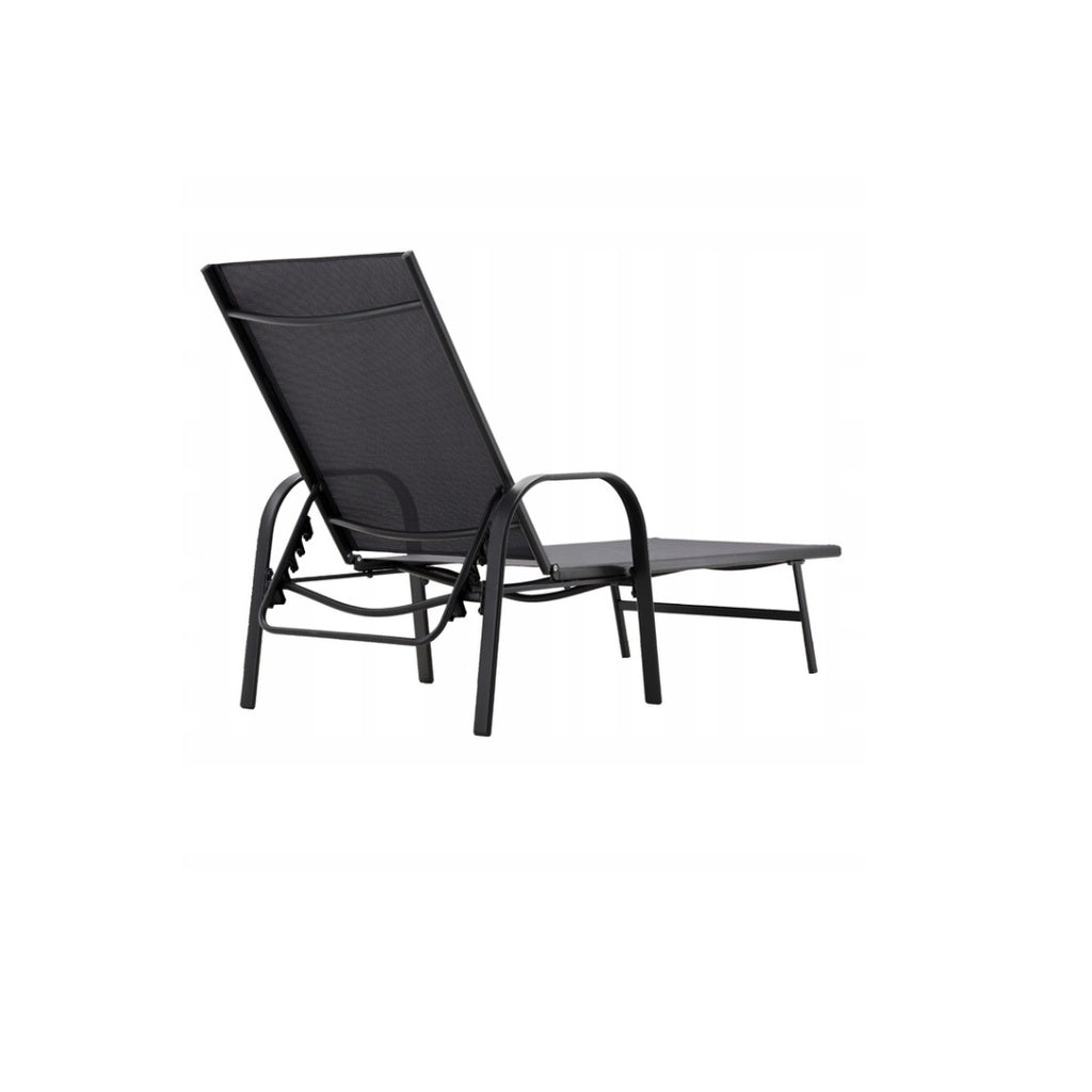 Sezlong De Gradina Reglabil, 195x69x94 cm, Gri Inchis