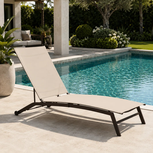 Sezlong de Gradina 195x63x90 cm Bej