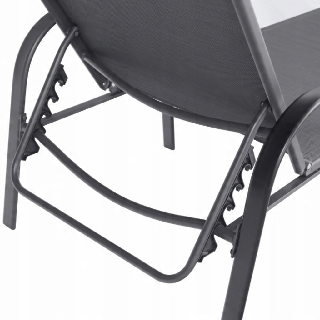 Sezlong De Gradina Reglabil, 195x69x94 cm, Gri Inchis
