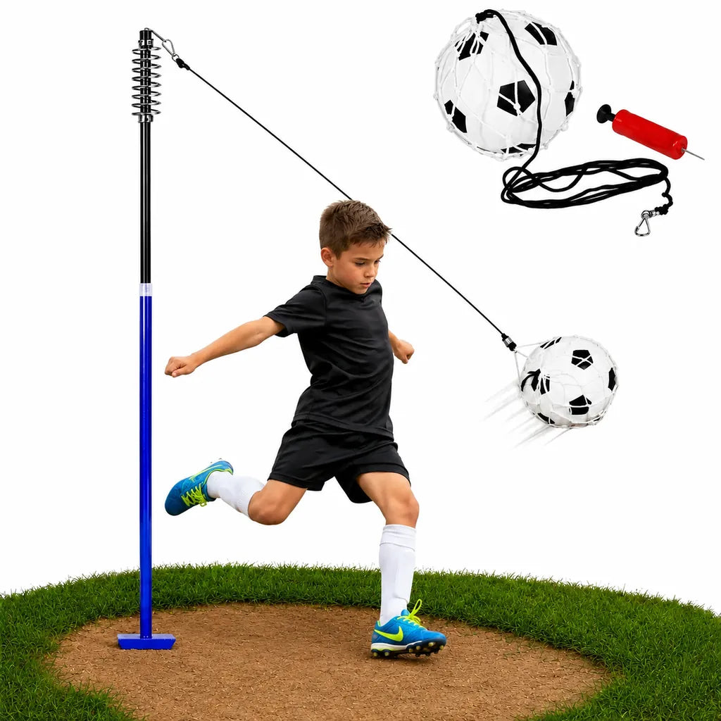 Stalp De Antrenament Cu Minge De Fotbal,153-167 cm, Minge Si Pompa Incluse - MAXY