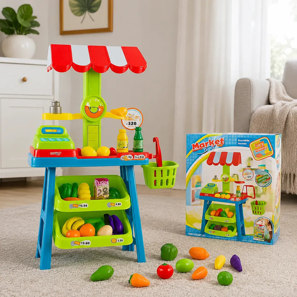 Stand Fructe Si Legume Pentru Copii , 30 Piese, Multicolor, 3+ Ani - MAXY