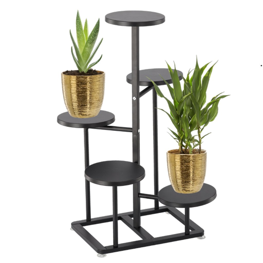 Suport pentru Plante cu 5 Niveluri 47 x 47 x 80 cm Negru - MAXY