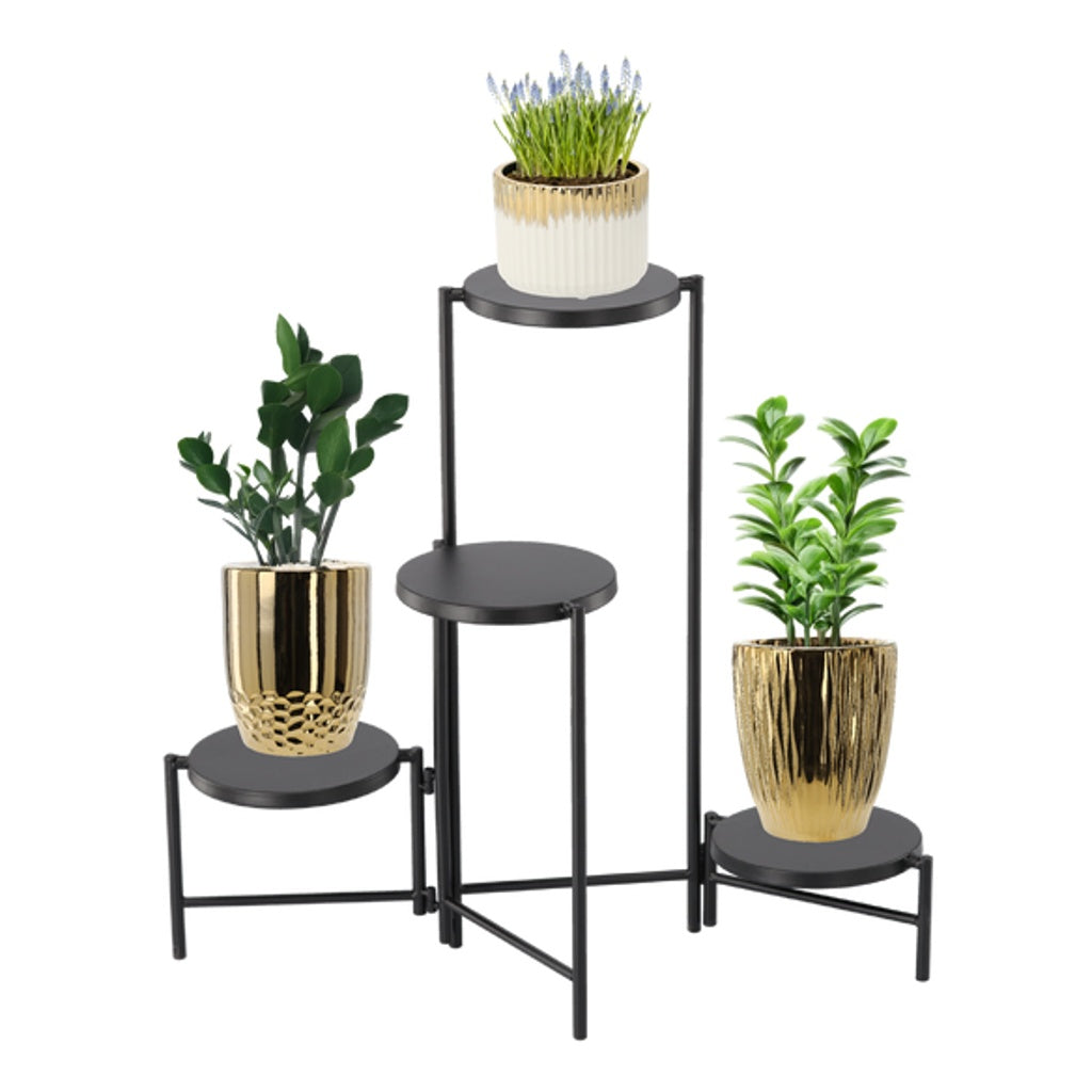 Suport pentru Plante cu 4 Niveluri 60x43x60 cm Negru - MAXY