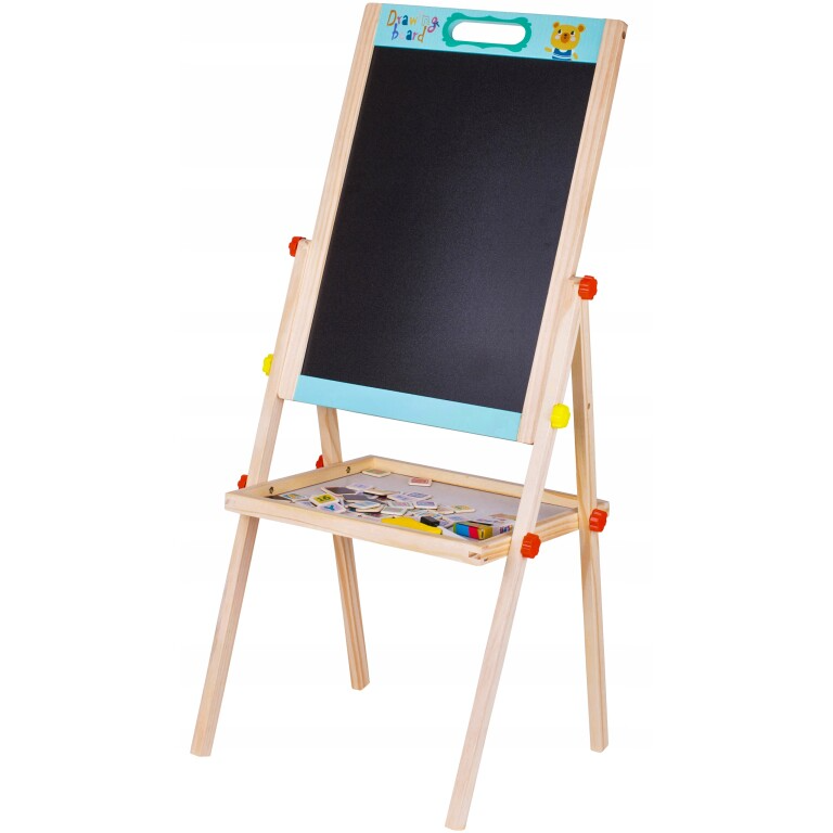 Tablă Educativă din Lemn pentru Copii, Magnetică, 38 x 35 x 85 cm - MAXY
