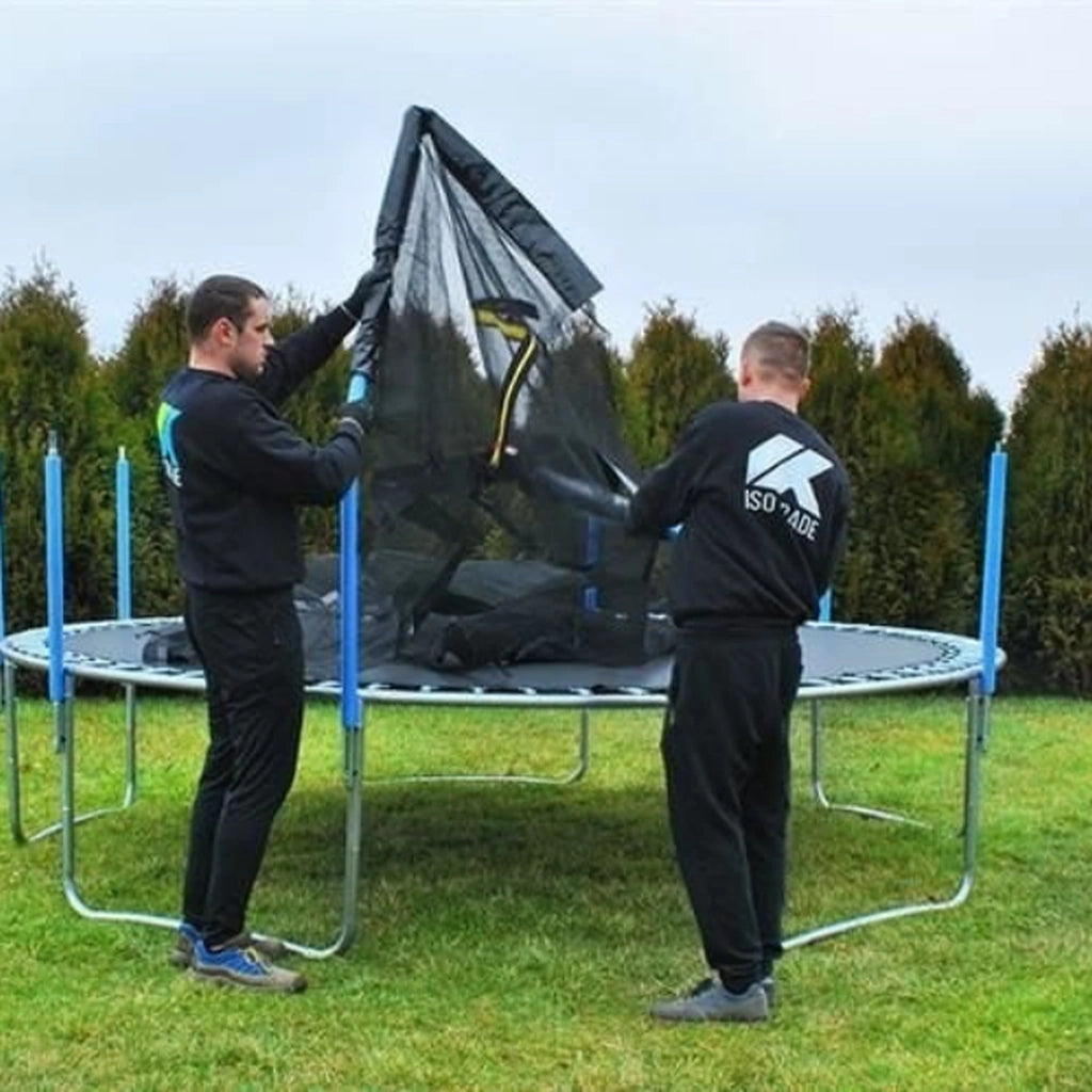 Trambulina 374 cm cu plasa de protectie si scarita de acces 150 kg - MAXY