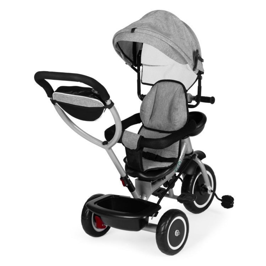Tricicletă pentru Copii 2 în 1 cu Scaun Rotativ 360° , Gri - MAXY