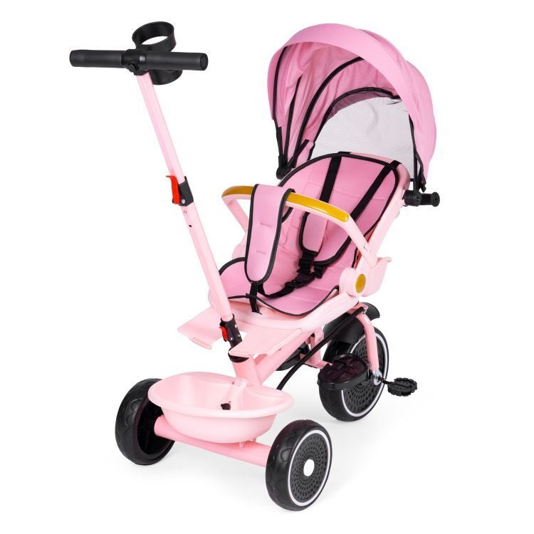 Tricicletă pentru Copii 2 în 1 cu Scaun Rotativ 360° , Roz - MAXY