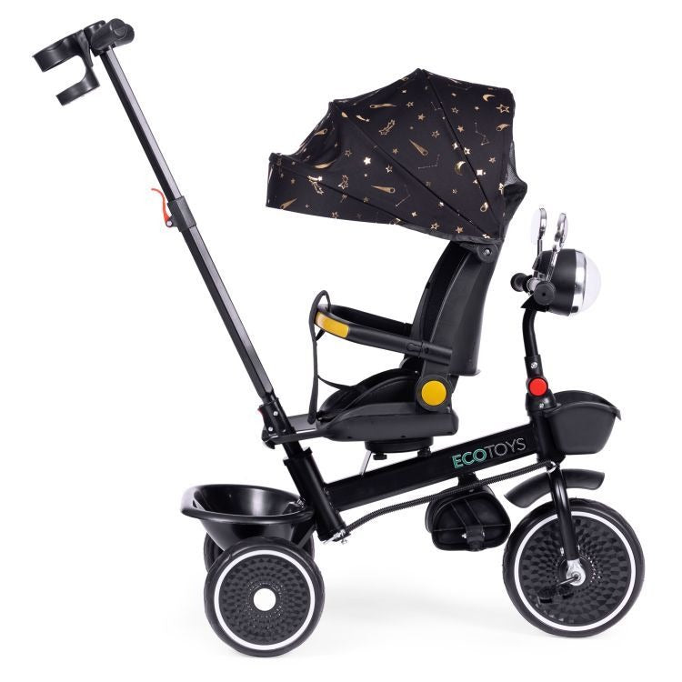 Tricicletă pentru Copii cu Scaun Rotativ 360° , Culoare Negru - MAXY