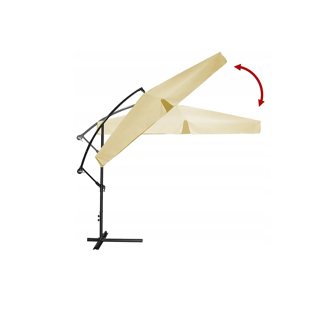 Umbrelă de Grădină Tip Banana 3 m GardenLine, cu Husă de Protecție, Bej - MAXY