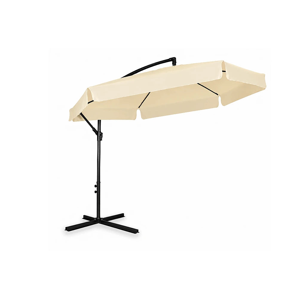 Umbrelă de Grădină Tip Banana 3 m GardenLine, cu Husă de Protecție, Bej - MAXY