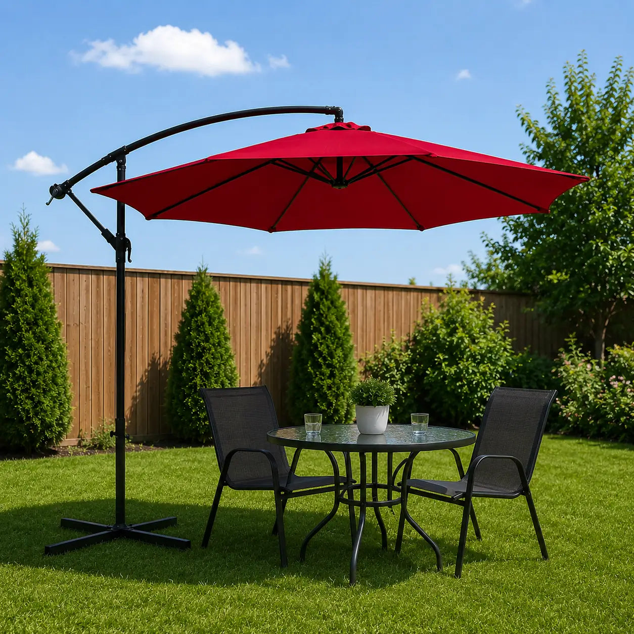 Umbrelă de Grădină Roșie , diametru 300 cm