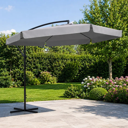 Umbrelă de Grădină Pliabilă Gri Ø300 cm - MAXY