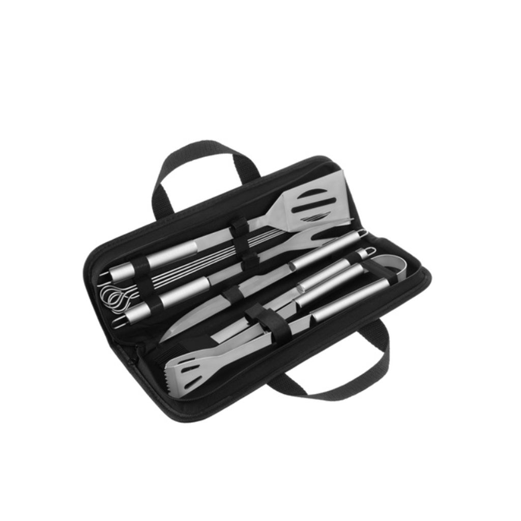 Set Ustensile pentru Gratar 9 Piese din Inox cu Etui pentru Depozitare - MAXY